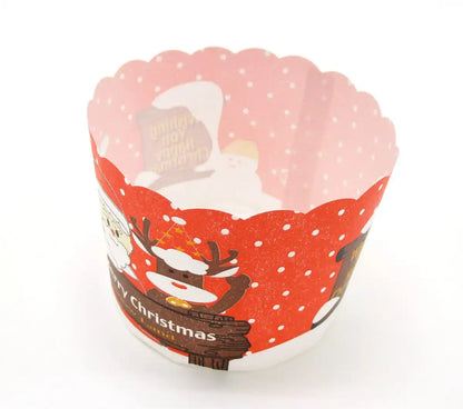 Yoshiyokobo Baking Cups 6.5X6.5X5Cm Japan Made Christmas Red 100Pcs Bc-26-A