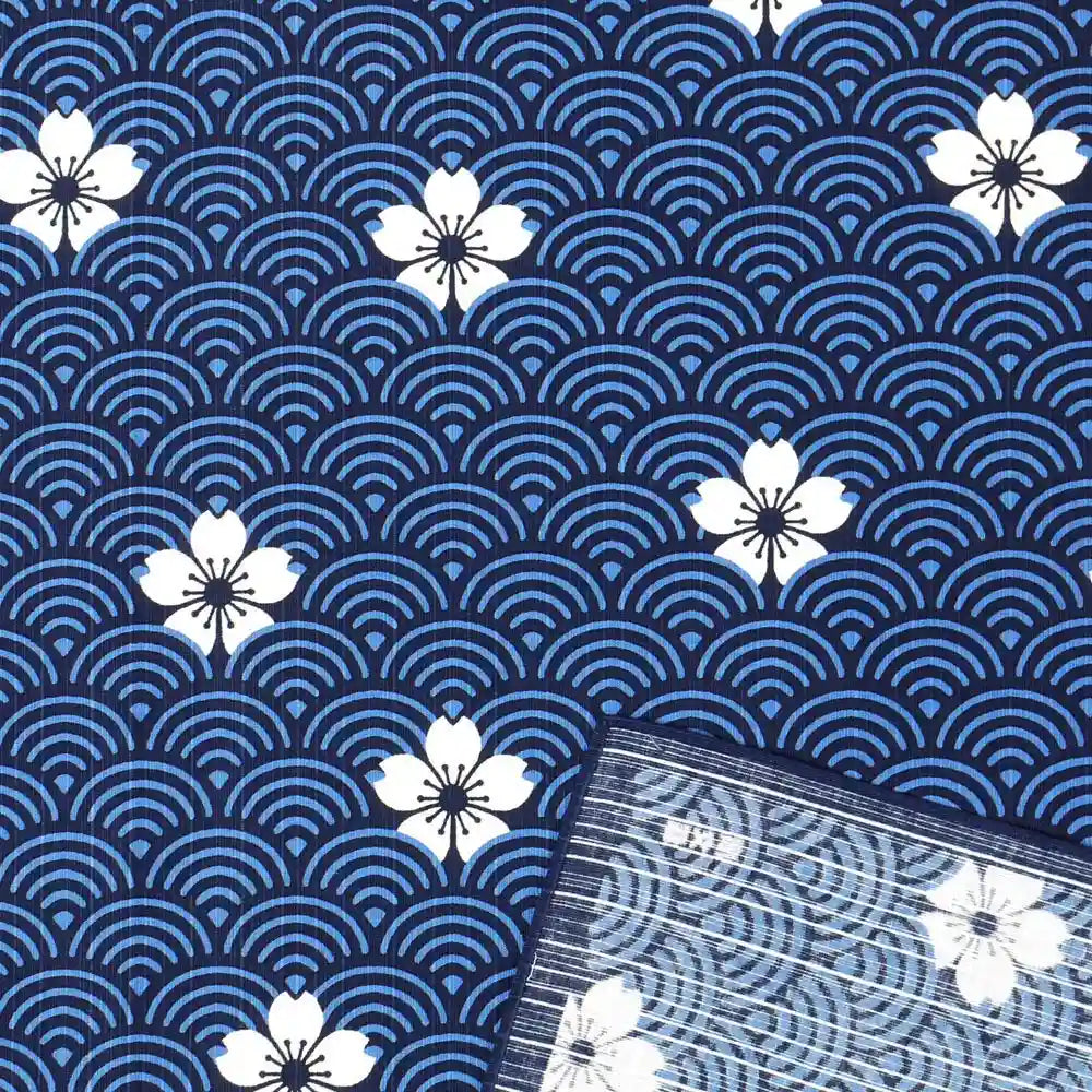 Hama Pattern Furoshiki 70Cm Sakura Seigaiha Con - Japanese Inner Cloth