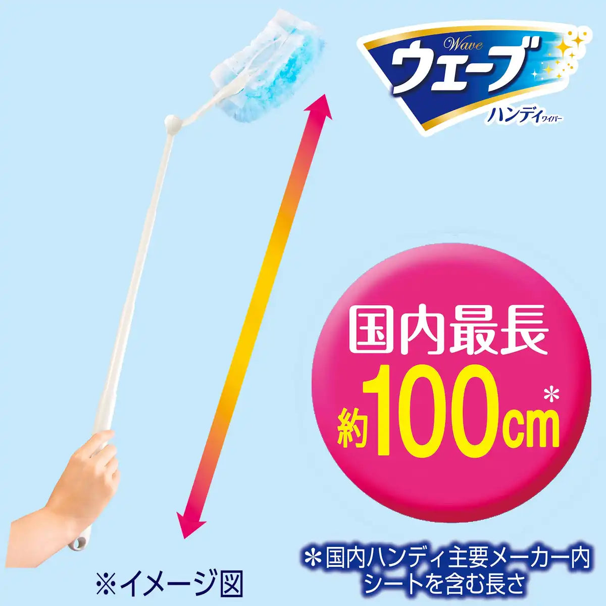 Wave Japan Handy Wiper Super Long Body + 2 Sheets Cleaning Tool