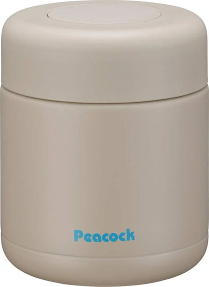 The-Peacock Peacock Food Jar 300Ml Stainless Steel Japan Sand Beige Lkd-30 Ca
