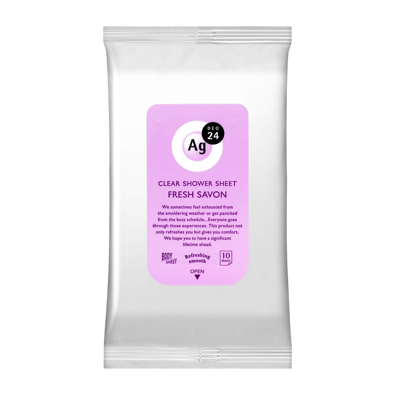 Seabreeze Fresh Savon Clear Shower Sheets Ag24 - 10 Pack