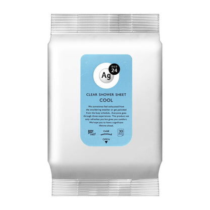 Ag Deo 24 Cool Clear Shower Sheet - 30 Refreshing Sheets for Lasting Freshness
