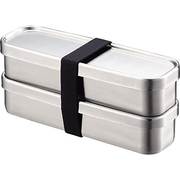 Kobo Aizawa Slim Two-Tier Bento Lunch Box Stainless Steel 700ml