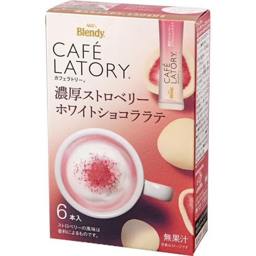 Agf Blendy Cafe Latory Strawberry White Chocolate Latte 6 Pieces