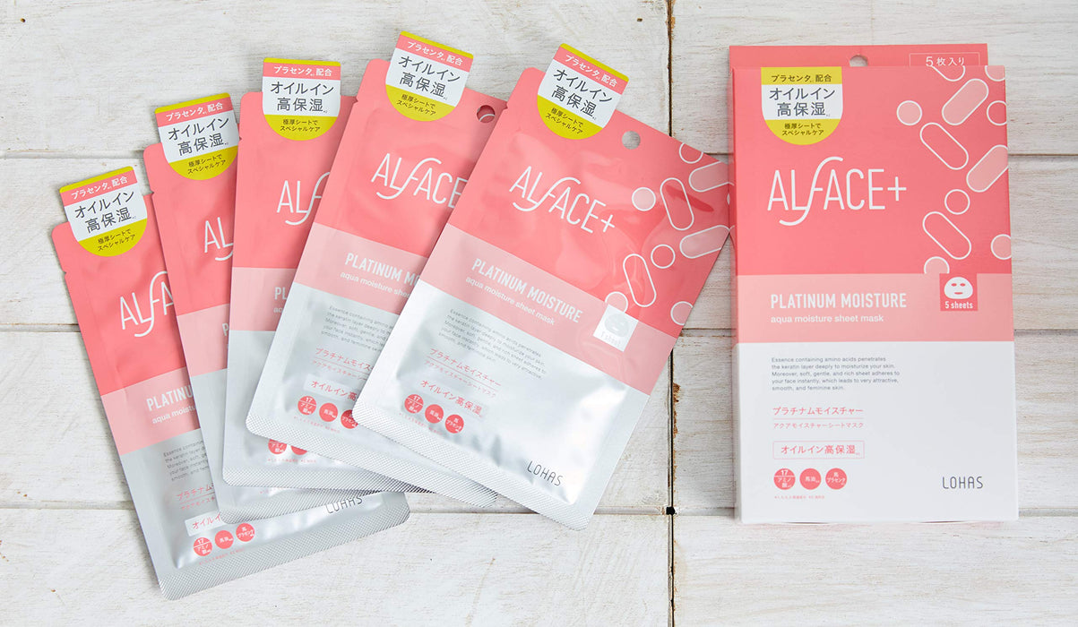 Alface Platinum Moisture Sheet Mask Box - 5 Hydrating Face Masks