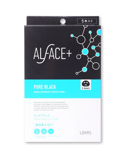 Alface Aqua Moisture Sheet Mask Pure Black 5-Sheet Box - Mask For Pore Skin