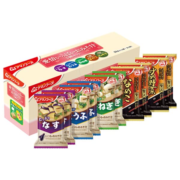 Amano Foods Freeze Dried Japanese Miso Soup Assortment 10 Servings