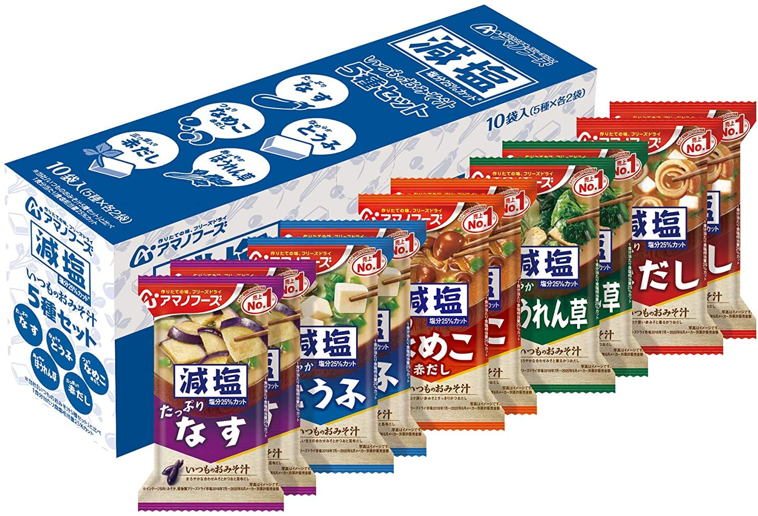 Amano Foods Low Sodium Japanese Miso Soup Freeze Dried 10 Servings