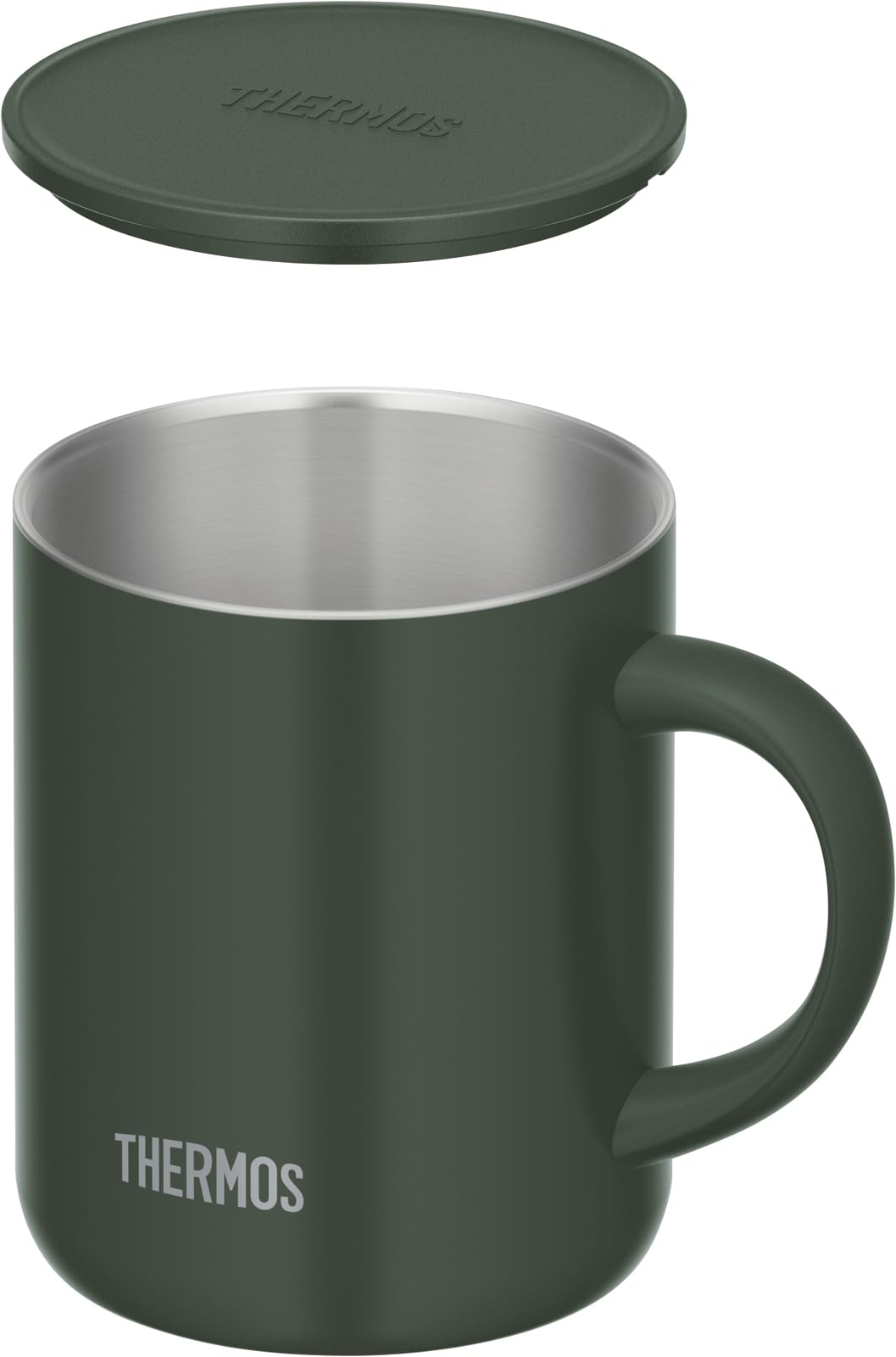Thermos Dark Green Vacuum Insulated Mug 350ml with Lid JDG-352C - Exclusive