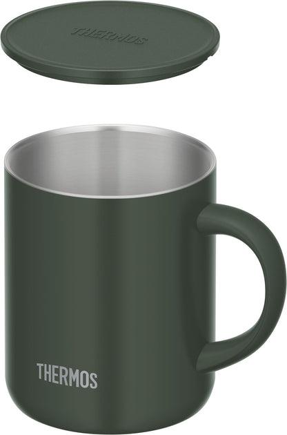 Thermos Dark Green Vacuum Insulated Mug 350ml with Lid JDG-352C - Exclusive