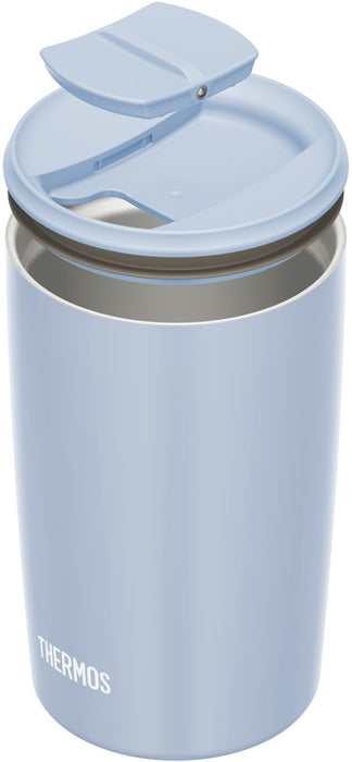 Thermos 灰蓝色真空隔热玻璃杯 400 毫升，带盖，可在洗碗机中清洗 - JDP-401 ASB