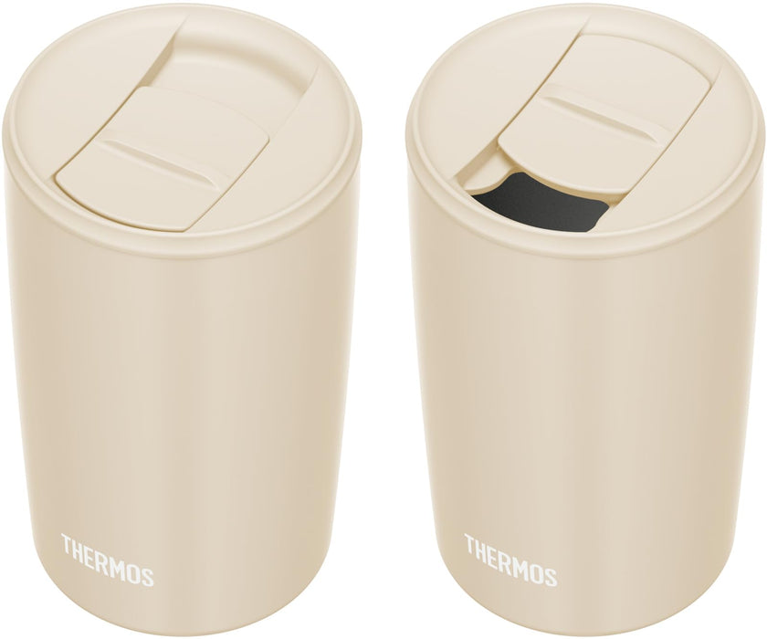 Thermos Beige Vacuum Insulated 400ml Tumbler with Lid Dishwasher Safe - JDP-401 BE