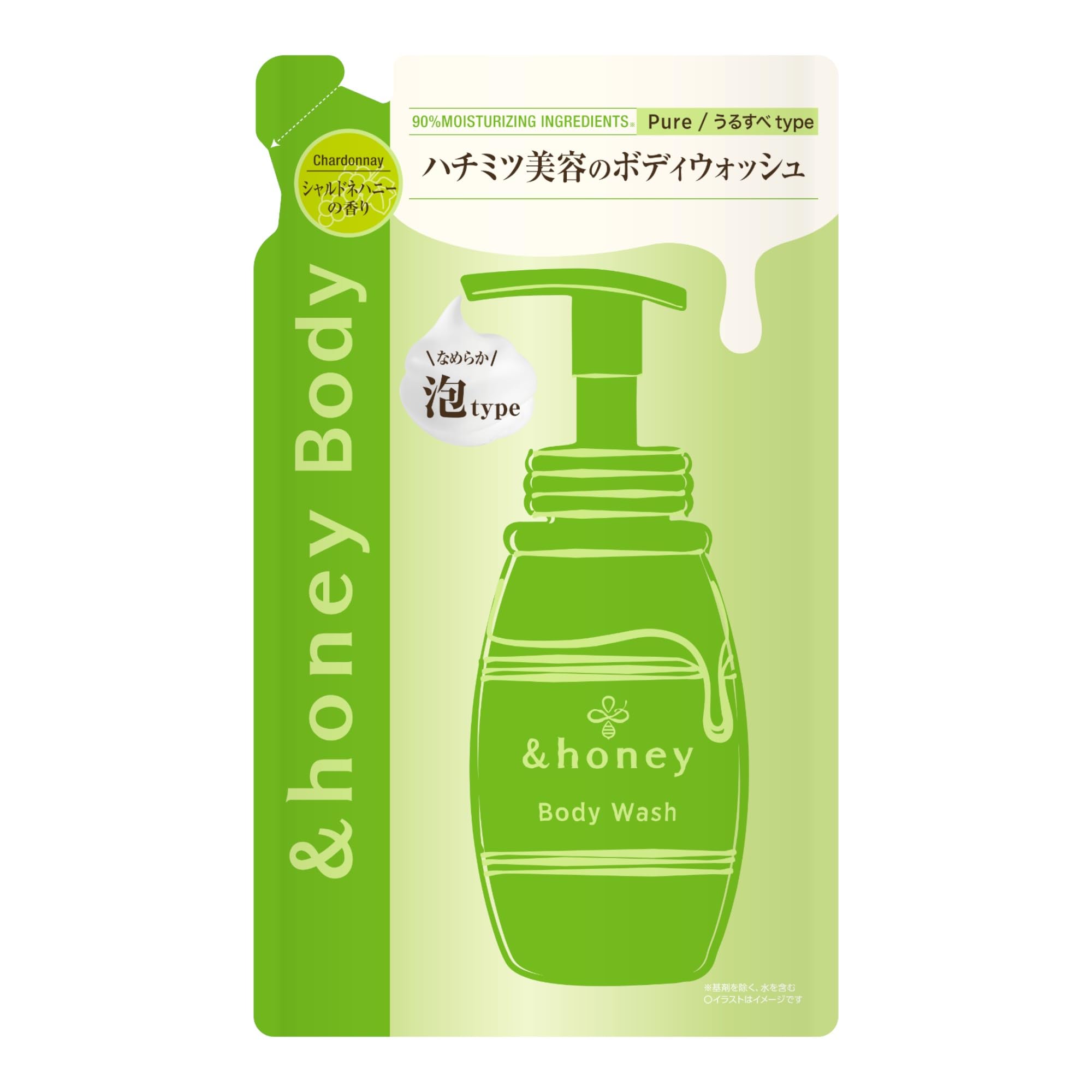 &honey Pure Moist Foaming Body Wash Chardonnay Refill 440Ml Body Soap