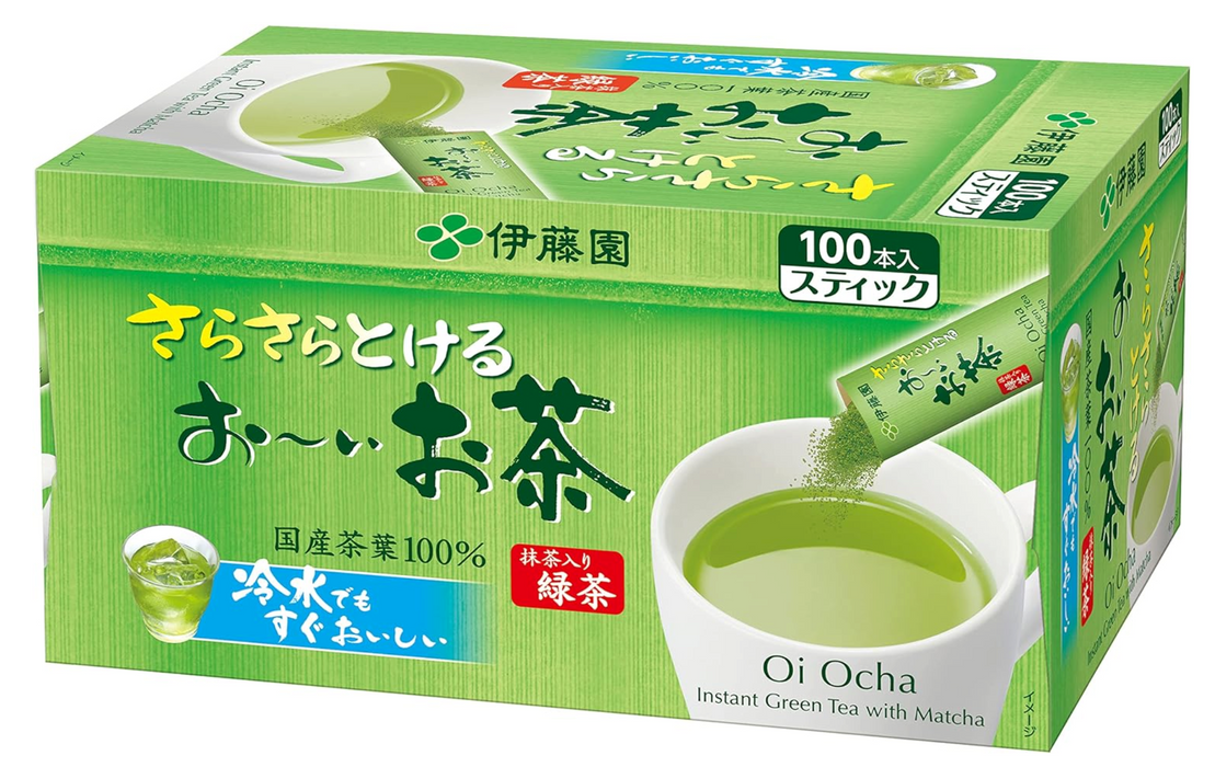 Ito En Oi Ocha Sarasara 绿茶配抹茶 100 支 - 大盒抹茶绿茶