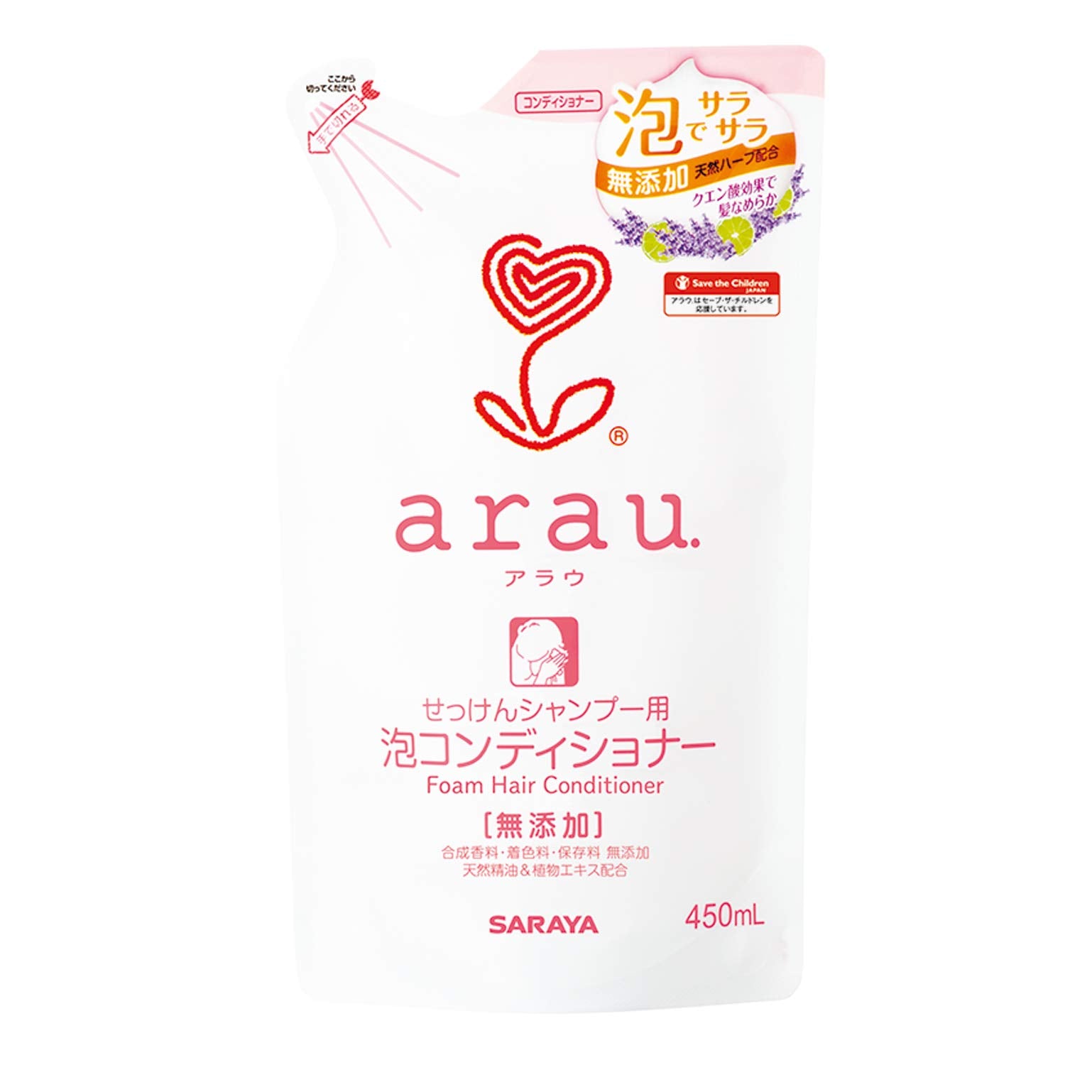 Saraya Arau Foam Conditioner Refill 450ml Gentle Paraben-Free Care
