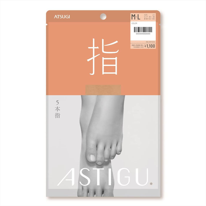 Atsugi Astigu Finger 5-Toed Stockings Sheer Beige ML