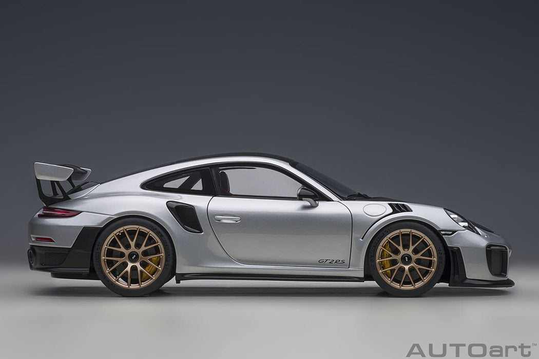 Autoart 1/18 Porsche 911 Gt2 Rs Weissach Pkg 78174 Silver/Carbon