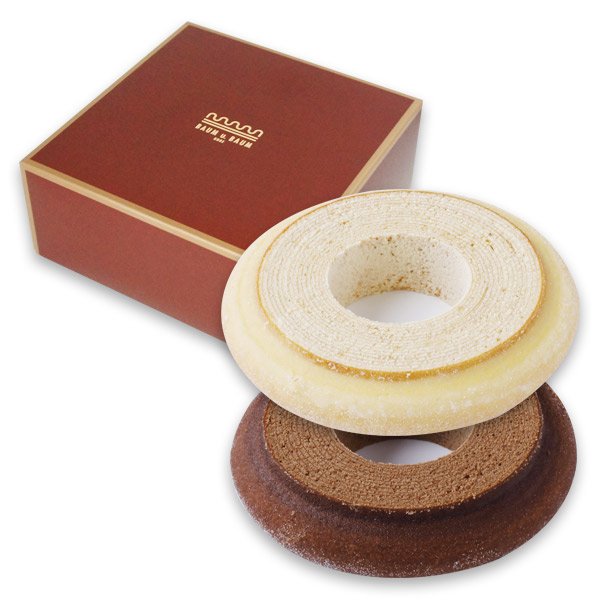 Tree And Tree Baum U Baumkuchen Ring Cake Plain and Chocolate 2 Pack