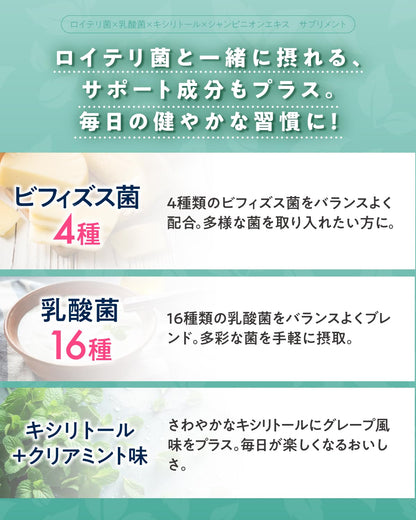 Asahi Group Foods Bifilal Supplement with 36B L Reuteri Probiotics Mint 30-Day