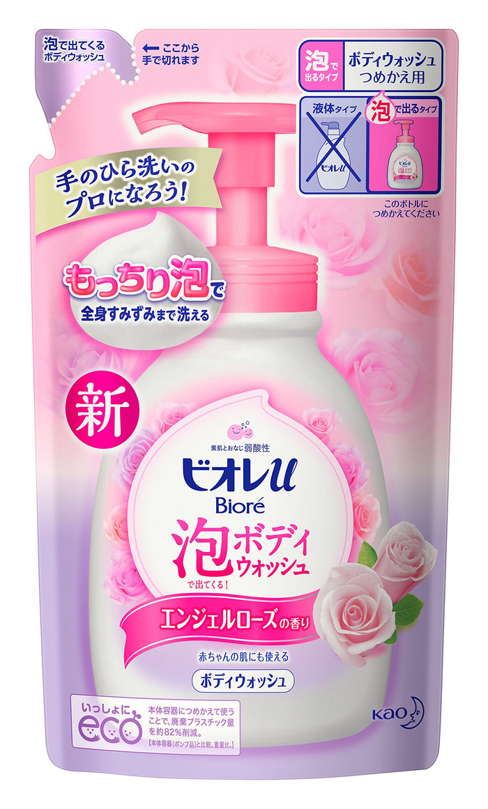 Biore U Foaming Body Wash Refill Rose 480Ml Biore U Skin Care