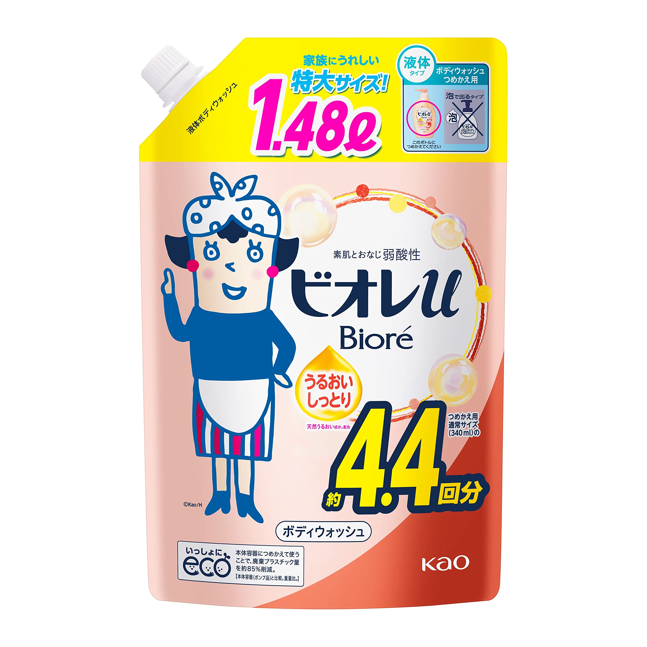 Biore U Large Capacity Body Soap Refill 1.48L Moisturizing for Baby Skin