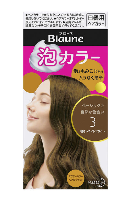 Brone Foam Color 3 Bright Light Brown 108Ml Quasi-Drug Blone Hair Dye