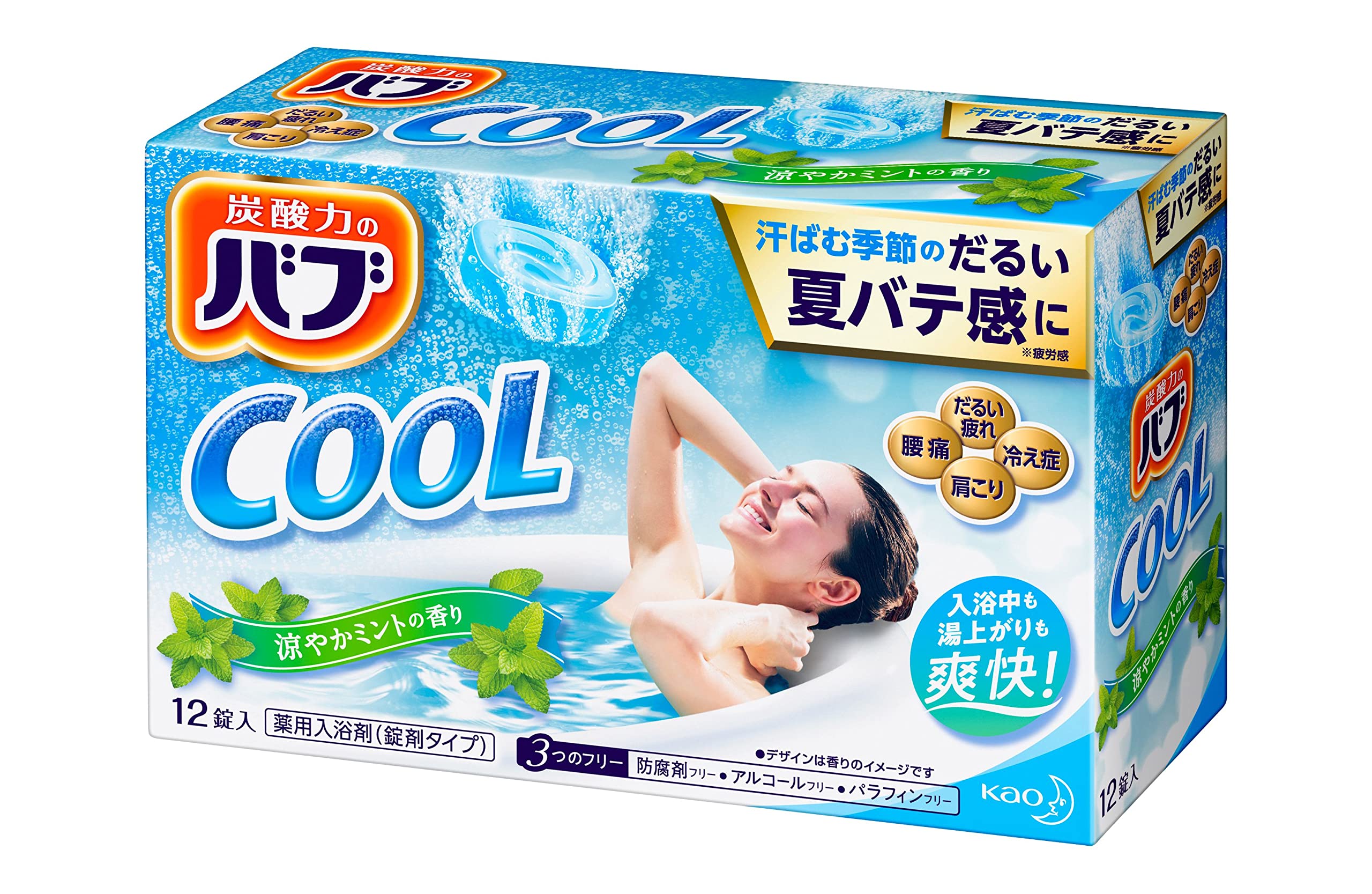 Bab Bub Cool Mint Scent Bath Salts 12 Tablets Carbonated Quasi-Drug