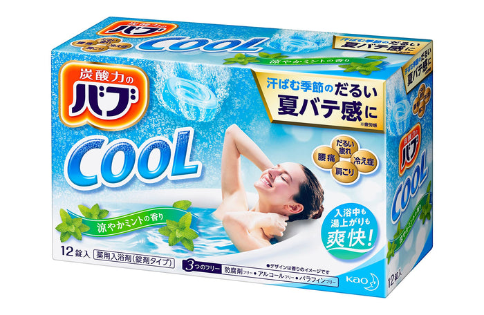 Bab Bub Cool Mint Scent Bath Salts 12 Tablets Carbonated Quasi-Drug