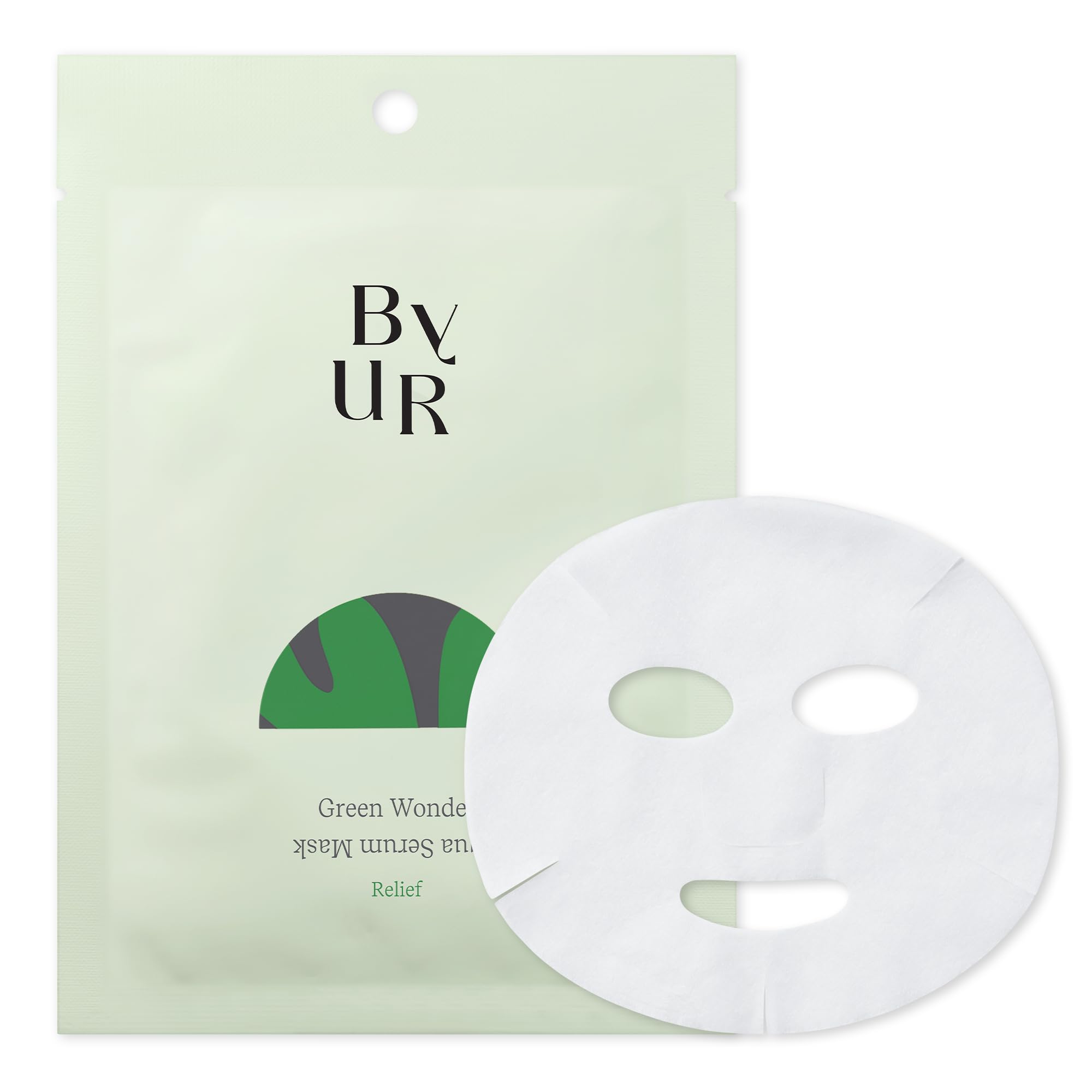 Byur Face Pack Sheet Mask: Moisturizing Aqua Serum Soothing Green 1 Sheet