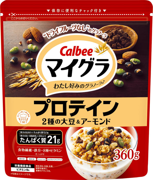 Calbee 乳清蛋白格蘭諾拉麥片含杏仁和豆類 360 克