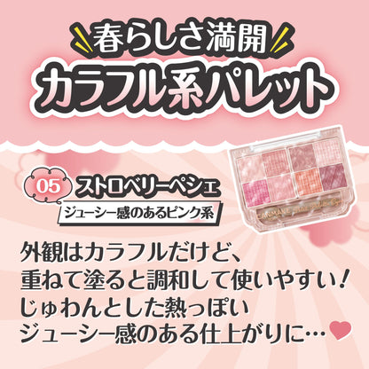 Canmake Petit Palette Eyes 05 Strawberry Peche 2g Coral Eyeshadow with Applicator