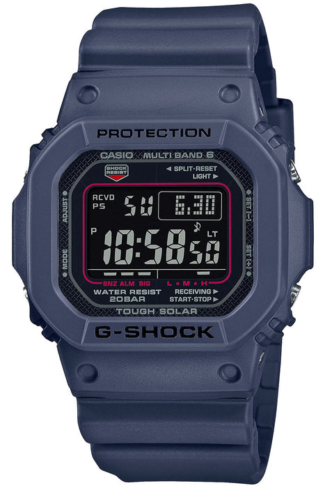 卡西欧 G-Shock 男式蓝色电波太阳能手表，带超级照明器 GW-M5610U-2JF