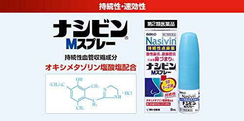 Nasivin M Spray 8Ml by Sato Pharmaceutical - Effective [Class 2 OTC Drug] Solution