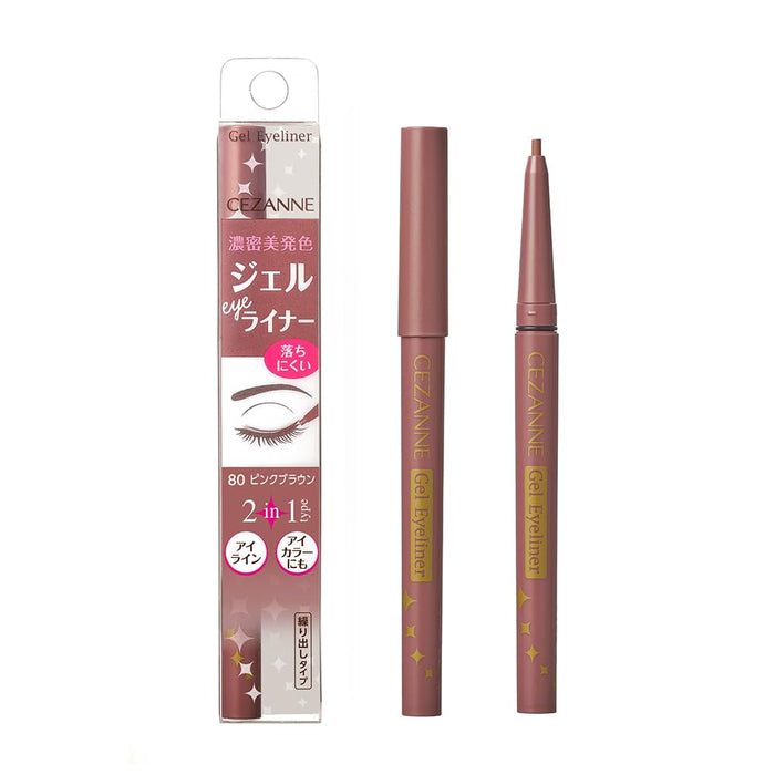 Cezanne Gel Eyeliner 80 Pink Brown 0.1G Smooth Long-Lasting 2-in-1 Formula