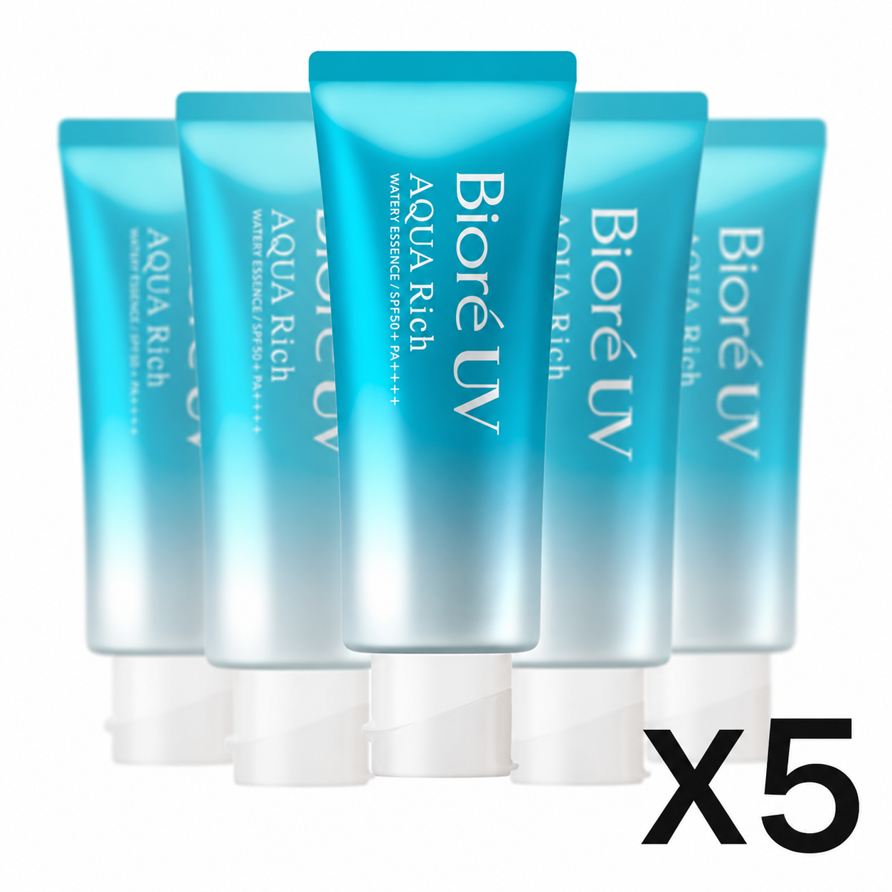 Biore Aqua Rich UV Essence SPF50 PA++++ 70g 5-Piece Bundle