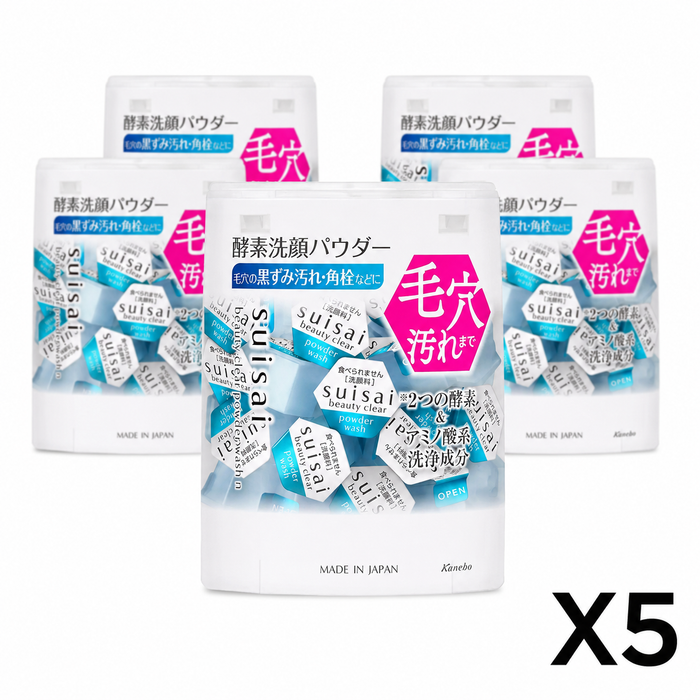Kanebo Suisai Beauty Clear Powder Facial Wash, 32 Count x 5 Set