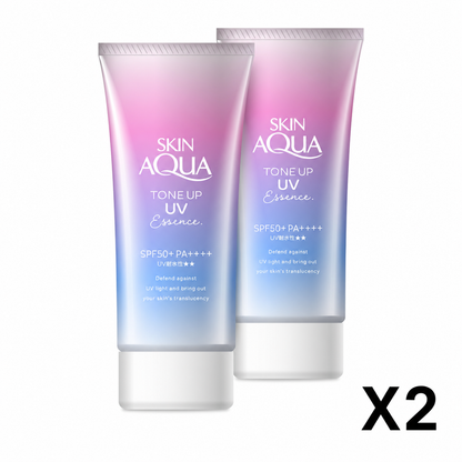 Skin Aqua Transparency UV Essence Sunscreen Lavender SPF50+ 80g Set 2