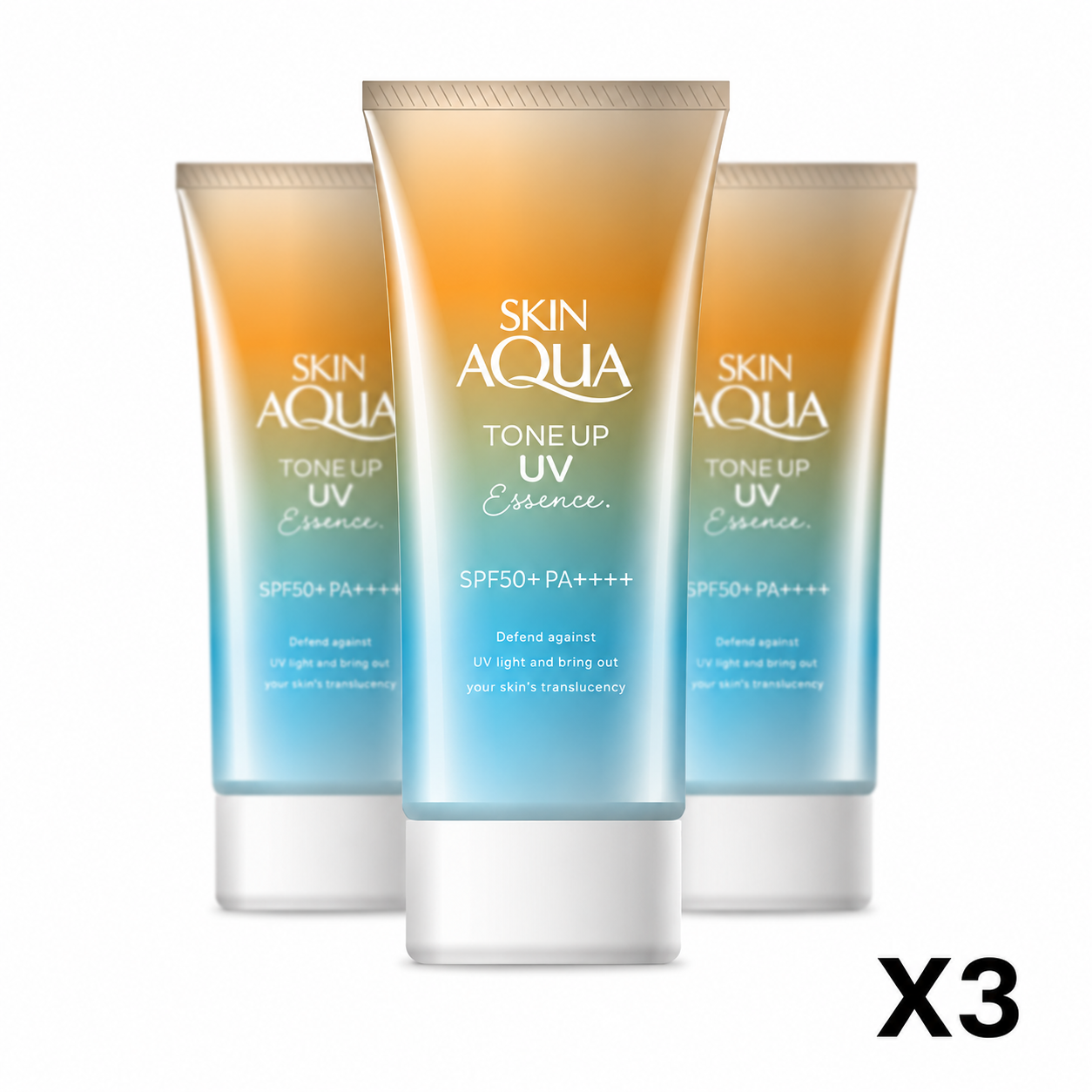 Skin Aqua Tone Up UV Essence Latte Beige Sunscreen 80G SPF50+ PA++++ Set of 3