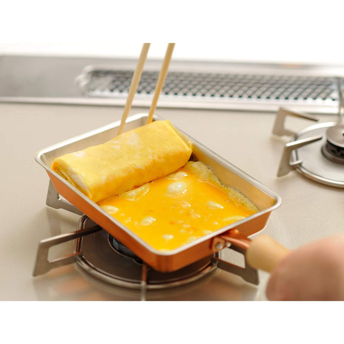 Chitose Copper Tamagoyaki Pan Rectangular Japanese Omelette Fry Pan 12x18Cm