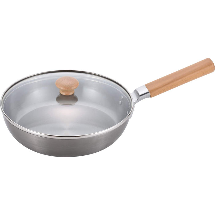 Chitose 24Cm Induction Iron Frying Pan with Glass Lid for Efficient Cooking