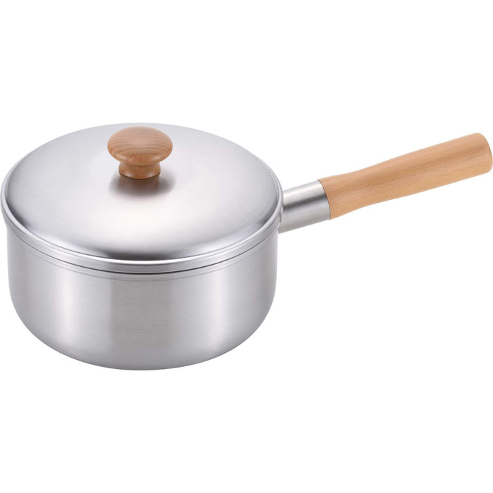 Chitose Wooden Handle 2.2L Saucepan with Lid IH Compatible