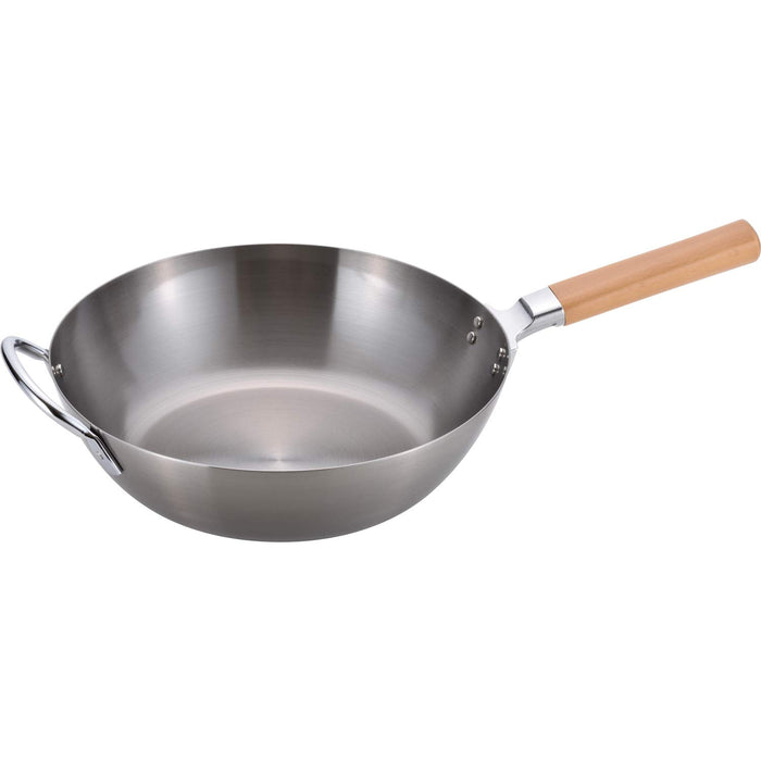 Chitose 28Cm Wooden Handle Induction Iron Frying Pan