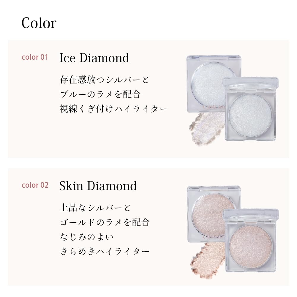 Cipicipi Bling Bling Highlighter 2.2G Silver Blue Glitter for Cheeks & Eyes