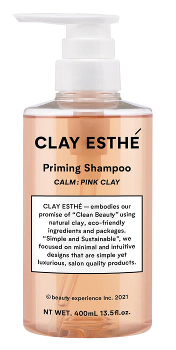 Clay Esthe Priming 洗发水含粉红粘土 400ml 深层清洁