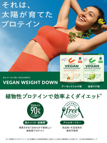 Clever Vegan Protein Almond Milk Flavor Plant-Based Weight Loss 294g Pea Protein