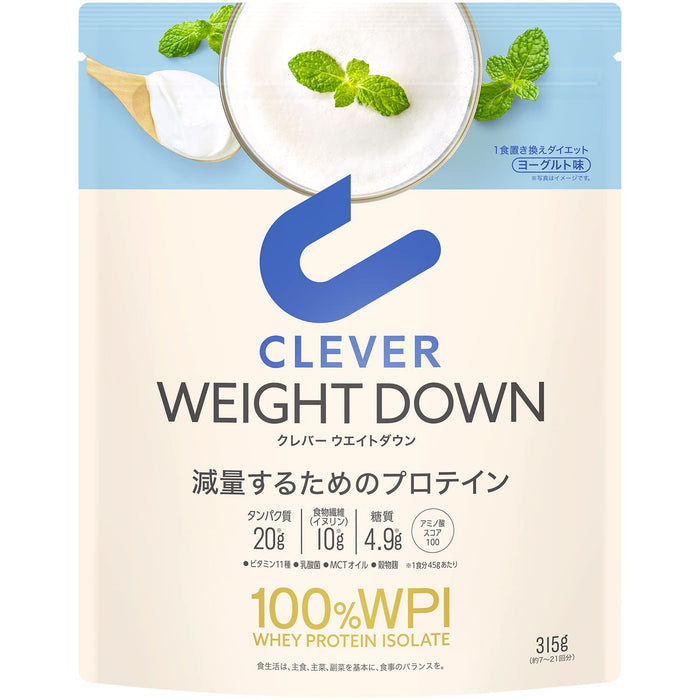 Clever Whey Protein Wpi 100 Yogurt Flavor 315G with Inulin and Lactic Acid Bacteria