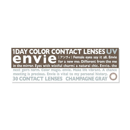 Envie Color Contacts 1 Box 30 Pieces 14.0Mm Champagne Gray/-6.00 Japan No Prescription 1Day