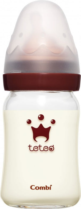 Combi Teteo Glass Baby Bottle 160ml - Breastfeeding Shaped Design