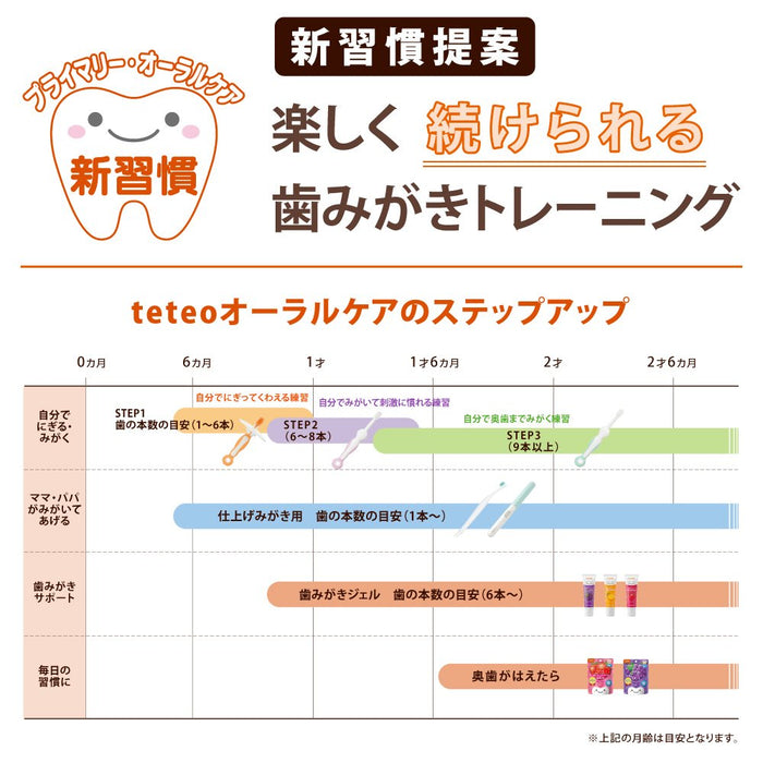 Combi Teteo 婴儿第一支牙刷 1 级，适用于新生儿口腔护理