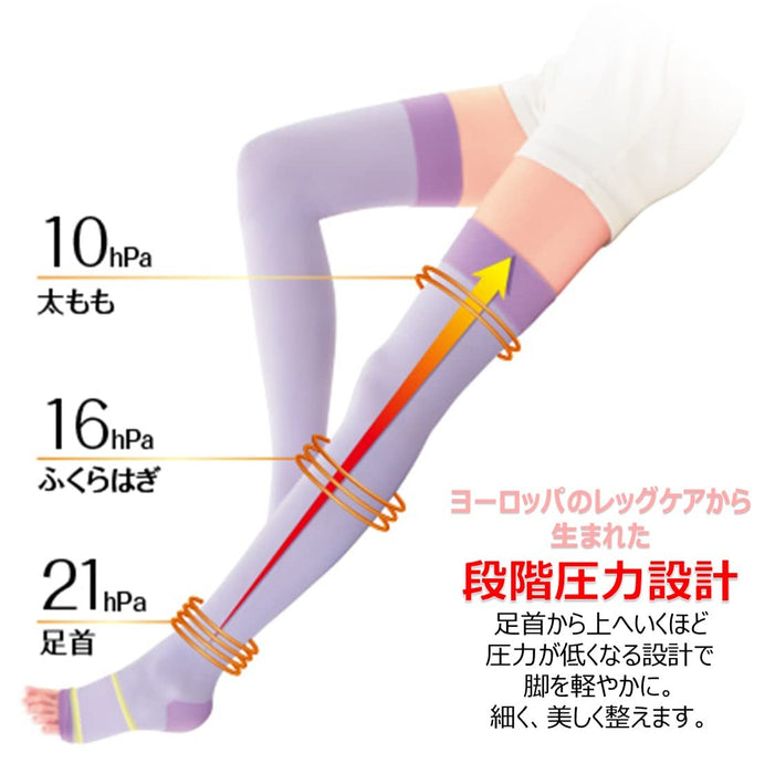 Slim Walk Beautiful Legs Long Lavender Compression Socks with Arch Support